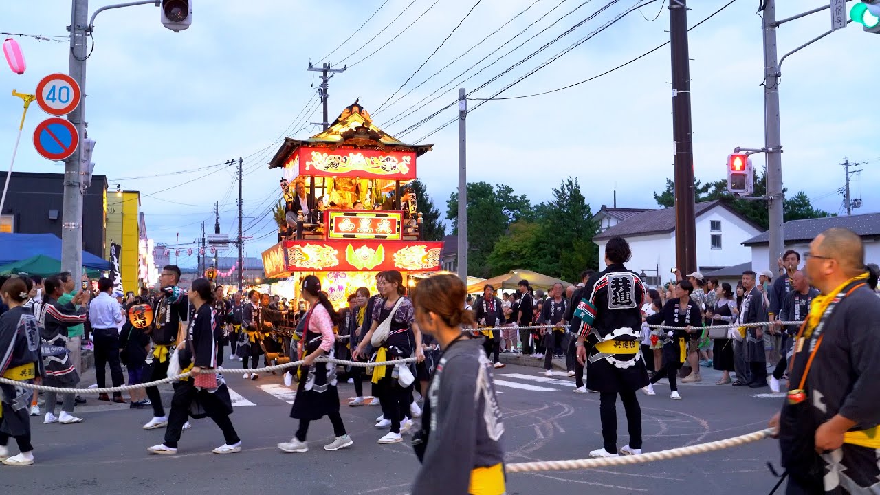 令和7年 8月20日　田名部神社例大祭　山車五町曳き（夜間運行）
