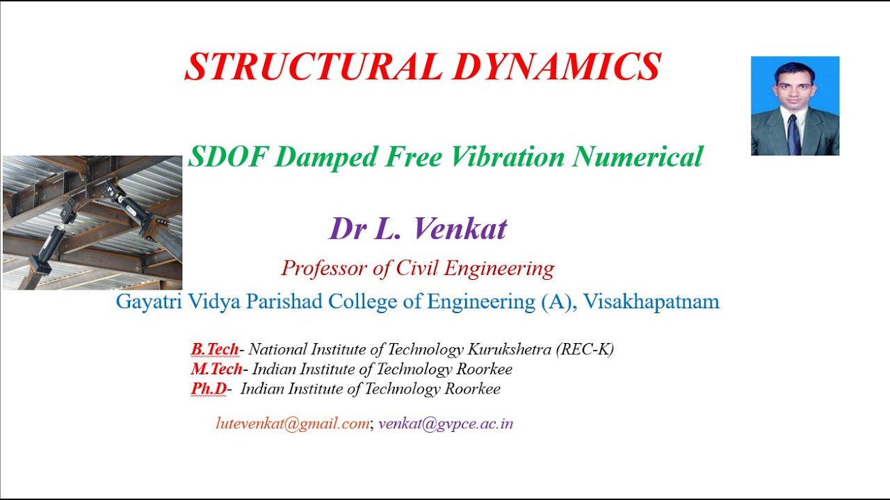 SDOF damped free vibration numerical - YouTube