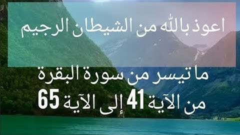 ما تيسر من سورة البقرة من الآية 41 إلى الآية 65