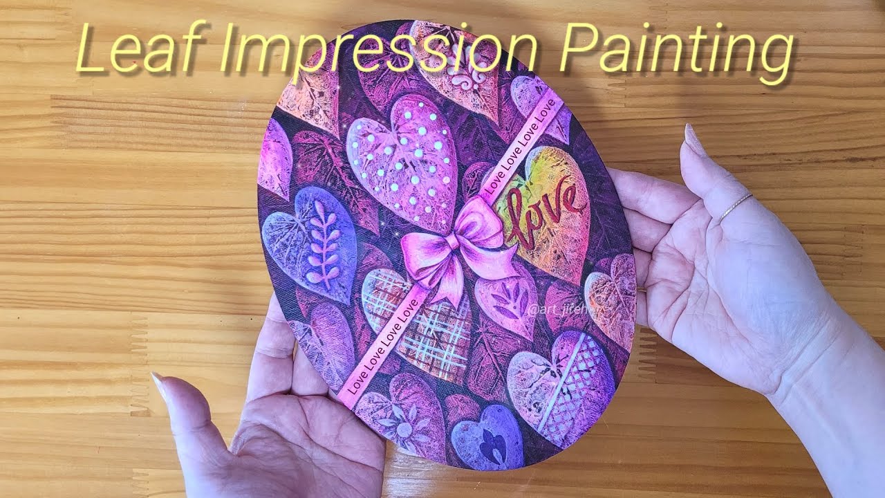 Art Therapy 🍃 Leaf impression painting tutorial/ Acrylic Painting for ...