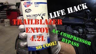 Chevy TrailBlazer GMC Envoy A/C Compressor Bypass Using Shorter Belt