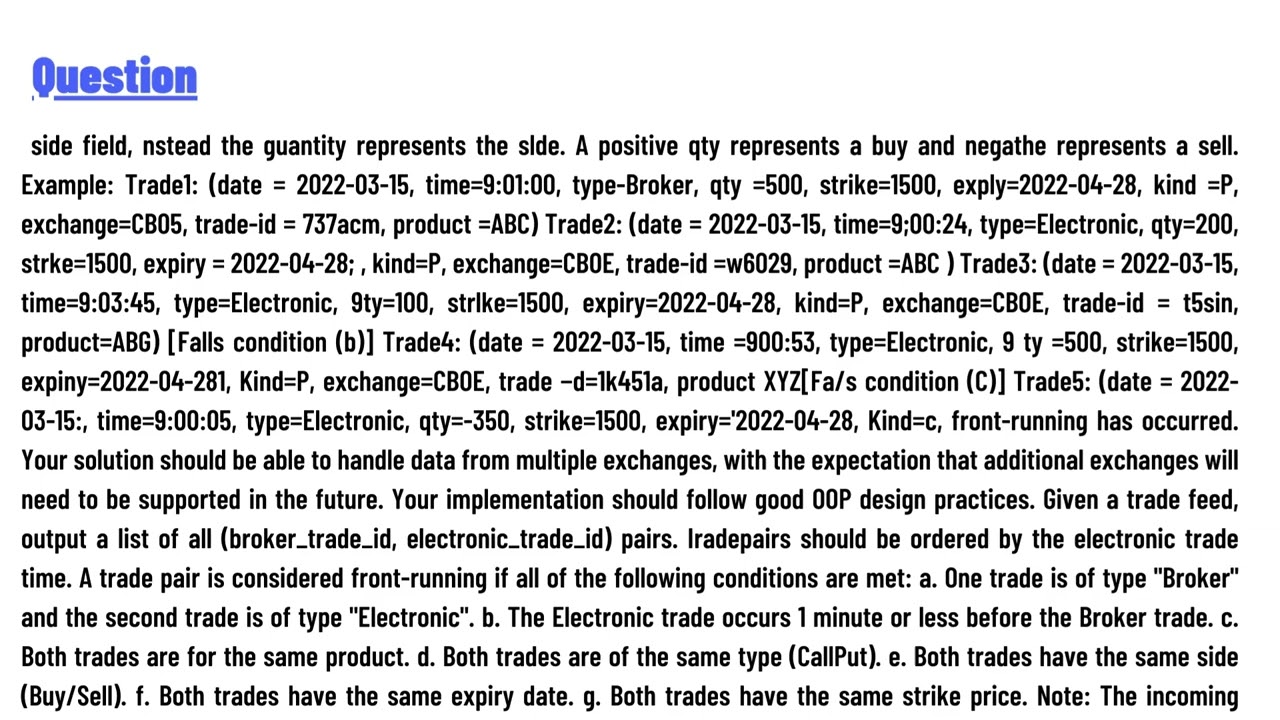 Front-Running Detector Front-running is defined as trading a stock or another financial asset