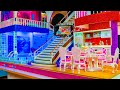 How to Make a Barbie Mega Miniature Doll House! Kitchen and swimming pool with light, Bedroom for ch