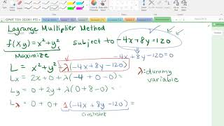 How to do a basic lagrange multiplier method problem