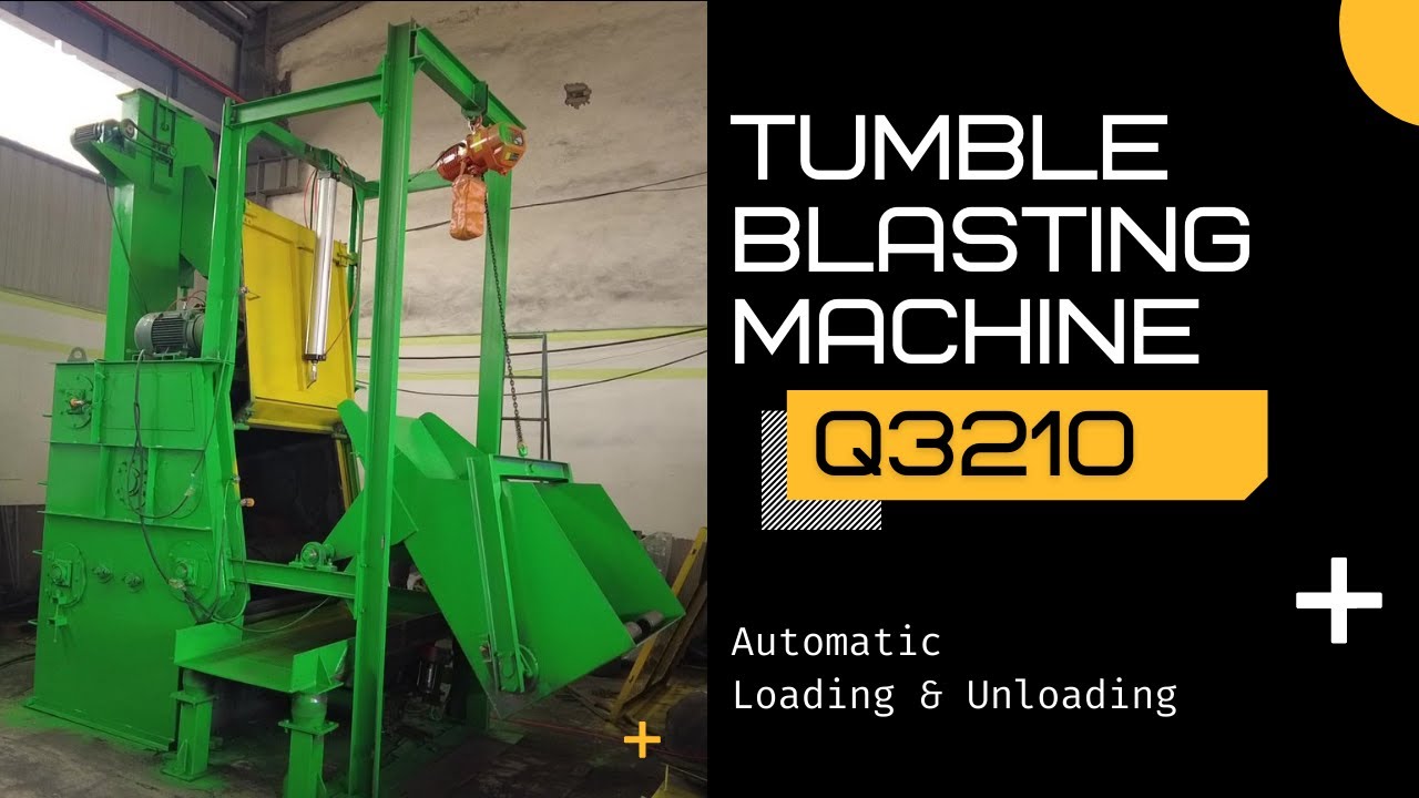 Q3210 Tumblast Shot Blasting Machine Working Video | Tumble Blasting  With Automatic Tumble Belt
