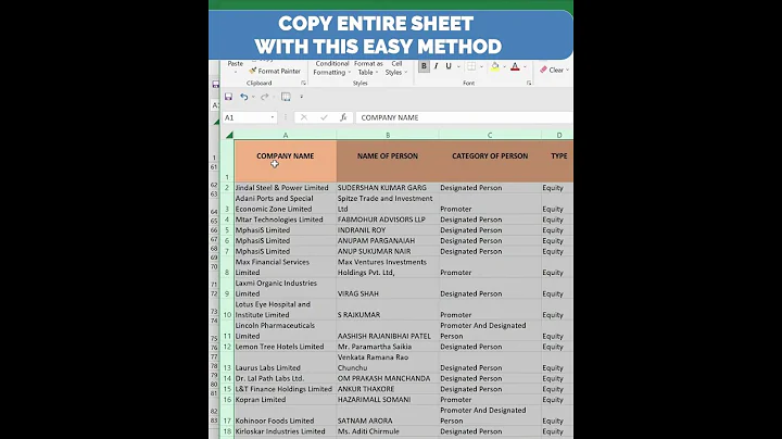 Excel Trick to Copy entire work sheet with this easy method #excelshorts