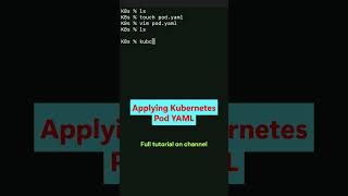 Create a Kubernetes Pod Using YAML (kubectl apply) #shorts