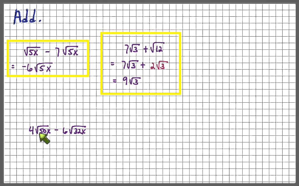 Add And Subtract Radicals YouTube Add and subtract radicals youtube