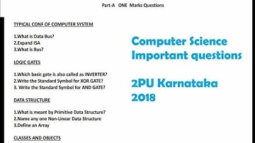 Computer Science Important Questions | Karnataka 2nd PUC Computer Science