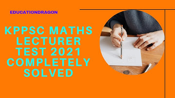 KPPSC MATHS LECTURER TEST 2021 | Fully Solved Paper 2021