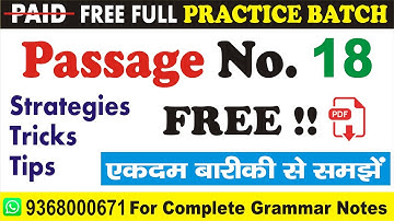 Passage No. 18 | Reading Comprehension Batch @UphaarClasses