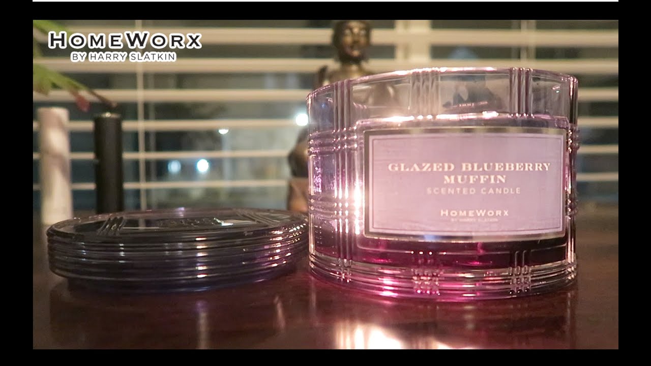 HomeWorx Glazed Blueberry Muffin Candle Review! YouTube