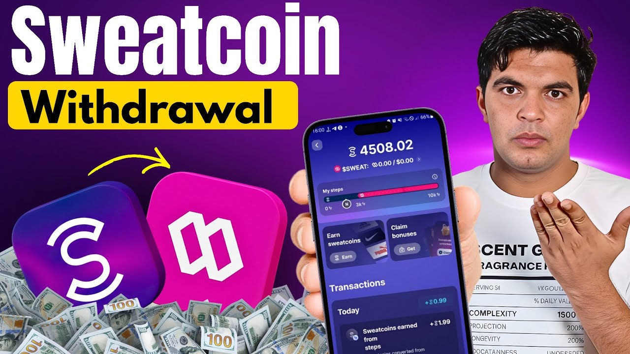 Sweatcoin withdraw money to sweat wallet || sweat coin kaise withdrawal kare 