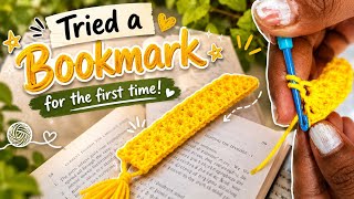 I tried crochet bookmark for the first time #video #crochetvideos