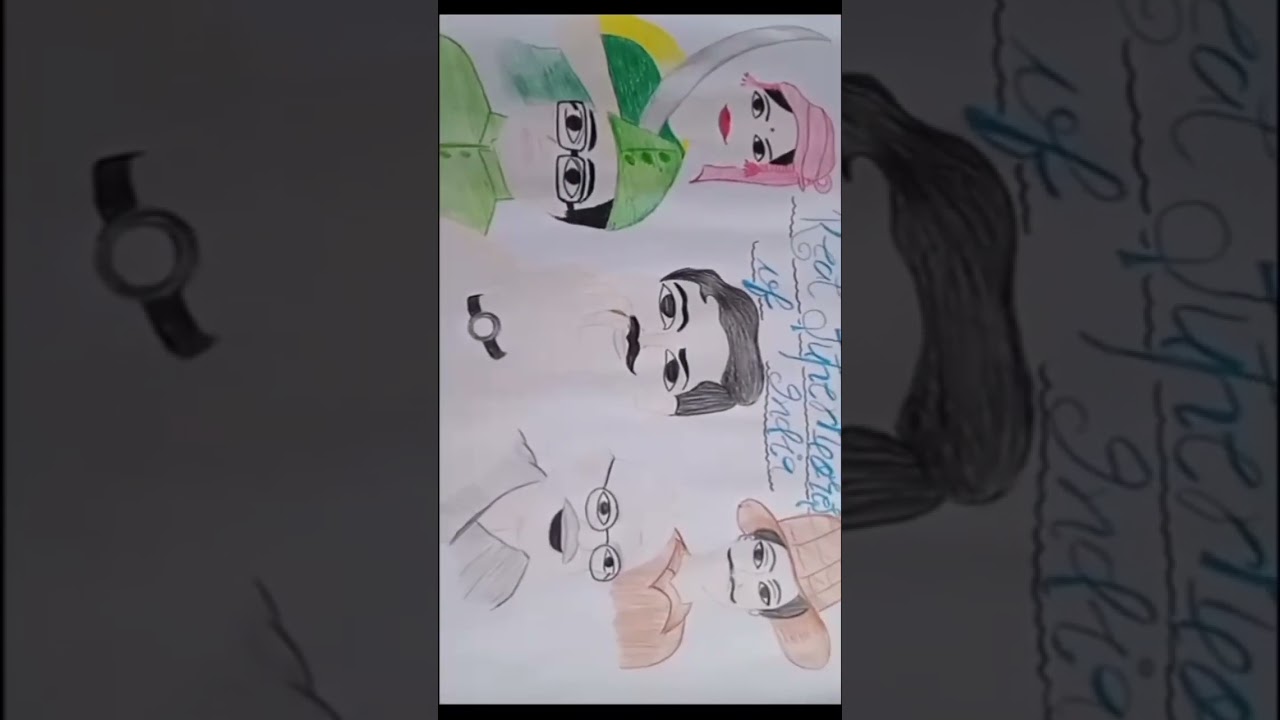 How to draw freedom fighters of India 