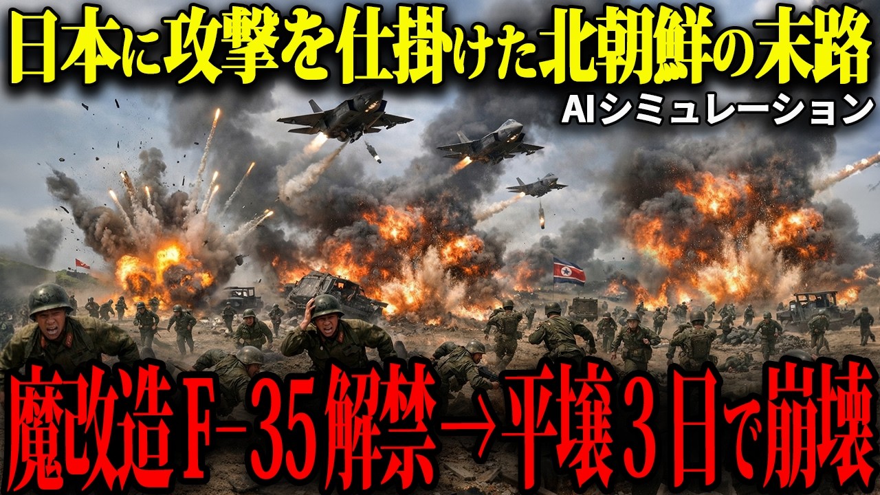 【衝撃】もしも北朝鮮が日本を急襲したら？「魔改造F-35」の飽和攻撃で平壌が3日で火の海になった結果がヤバすぎる…