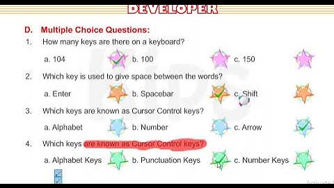 grade 3 ch 6 (The keyboard)Book Exercise solutions