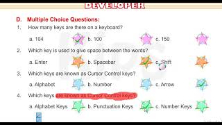 grade 3 ch 6 (The keyboard)Book Exercise solutions