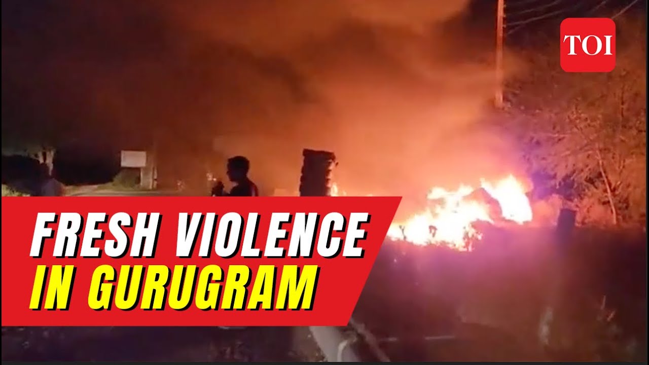 Disturbing Visuals Emerge from Gurugram: Fresh violence in Sector 70, shop shanties burnt by mob