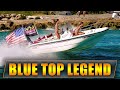 Blue top legend new boat at boca inlet   haulover inlet  wavy boats
