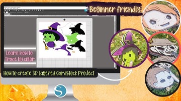How To trace by color and Create 3D Cardstock Project | Silhouette Studio tutorial