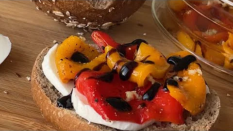 Roasted Bell Pepper Sandwiches with Mozzarella and Balsamic Glaze | Always Perfect