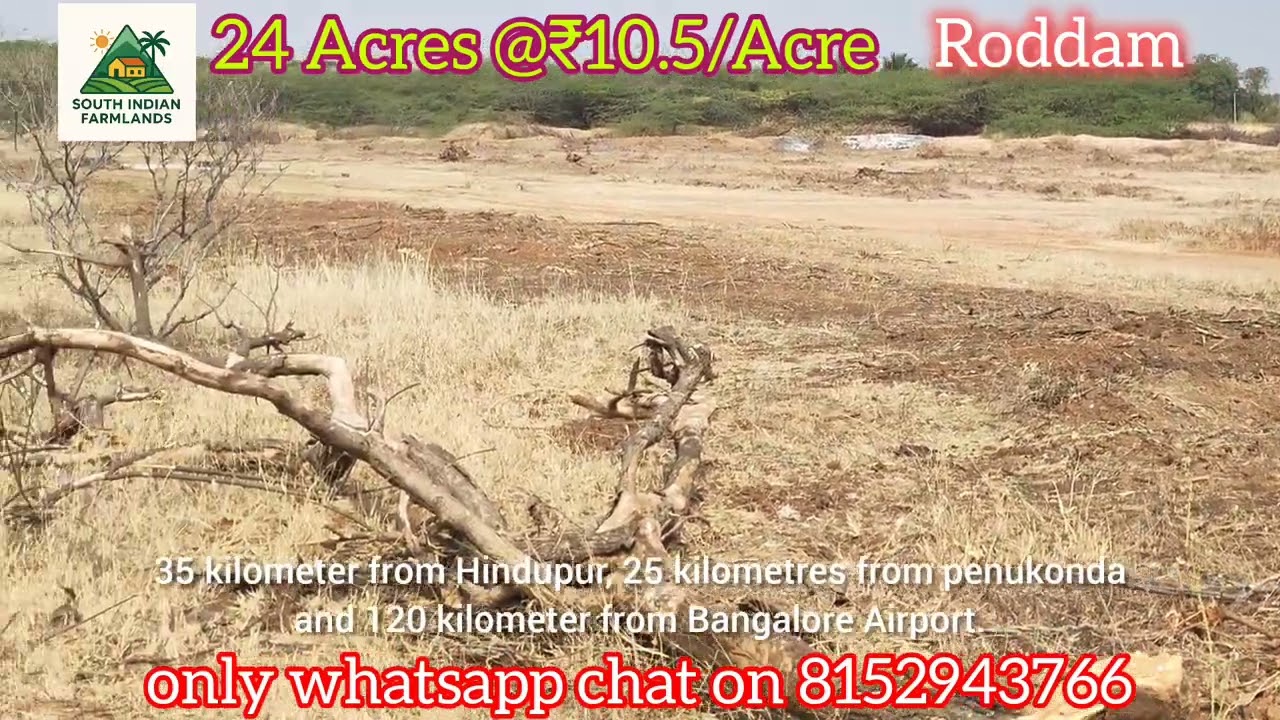 24 Acres of farmland for sale near penukonda at ₹10.5L/Acre Contact on whatsapp no 8152943766