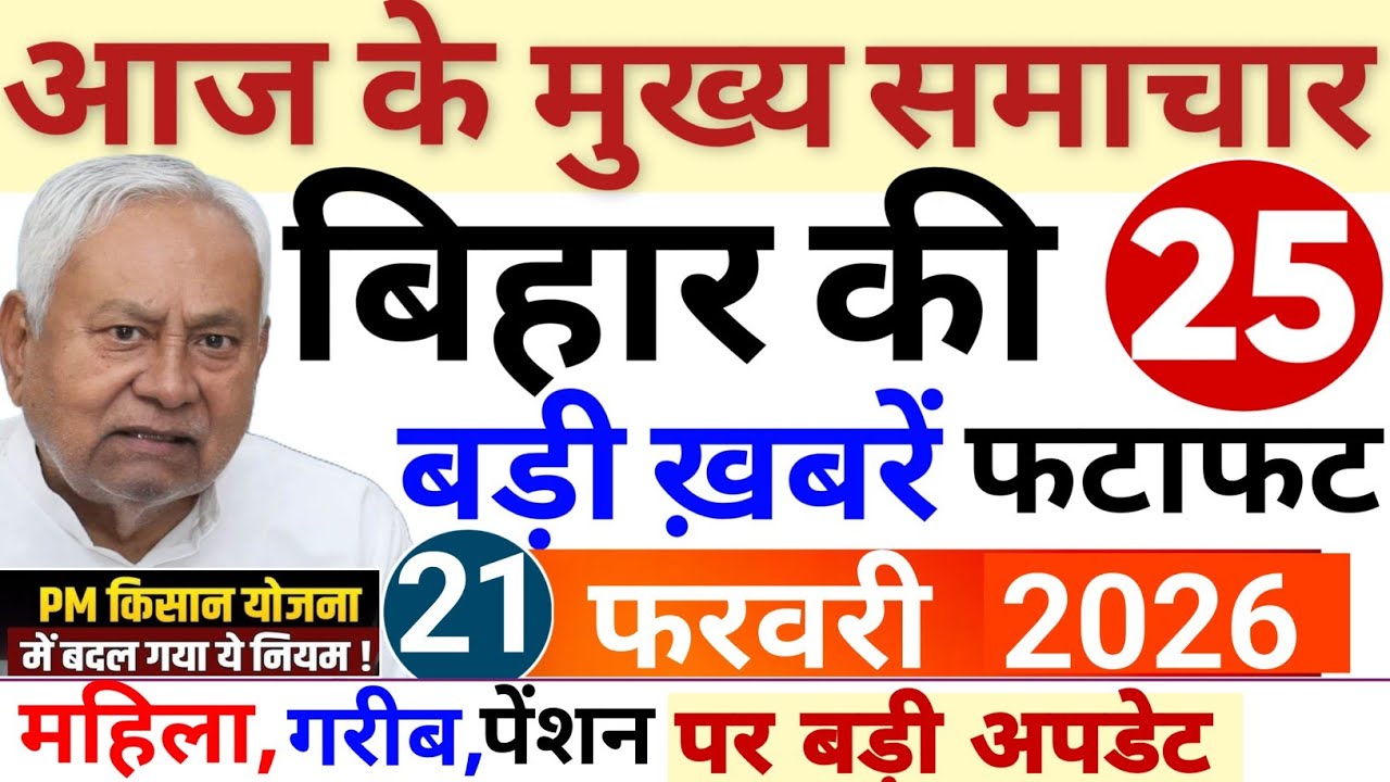 20 February 2026 | Bihar Breaking News | bihar Latest News | Nitish News| Modi,Bihar Breaking News