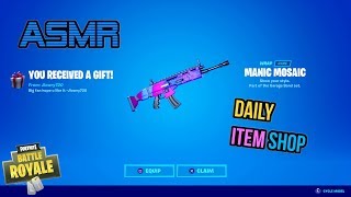 ASMR | Fortnite NEW Manic Mosaic Wrap Gift! Daily Item Shop Update 🎮🎧 Relaxing Whispering 😴💤 screenshot 5