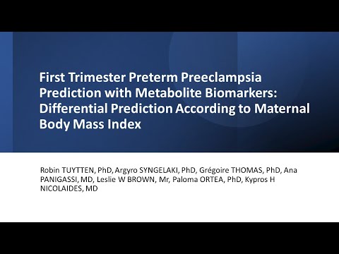 First-trimester preterm preeclampsia prediction with metabolite biomarkers:(long version) - video from Metabolomic Diagnostics