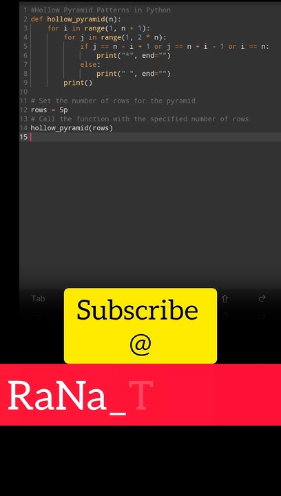 Hollow pyramid pattern in Python #pythonprogramming #pythonforbeginners ...