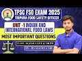 TPSC Food Safety Officer Classes | Indian &amp; International Food Laws | Tripura FSO Classes | FSO Exam