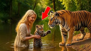 картинка: Девушка спасла тигрёнка. То, как отреагировала тигрица - НЕВЕРОЯТНО!