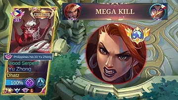 FINALLY A WORTHY TOP GLOBAL HILDA OPPONENT IN EXP LANE! | YU ZHONG GAMEPLAY - MLBB