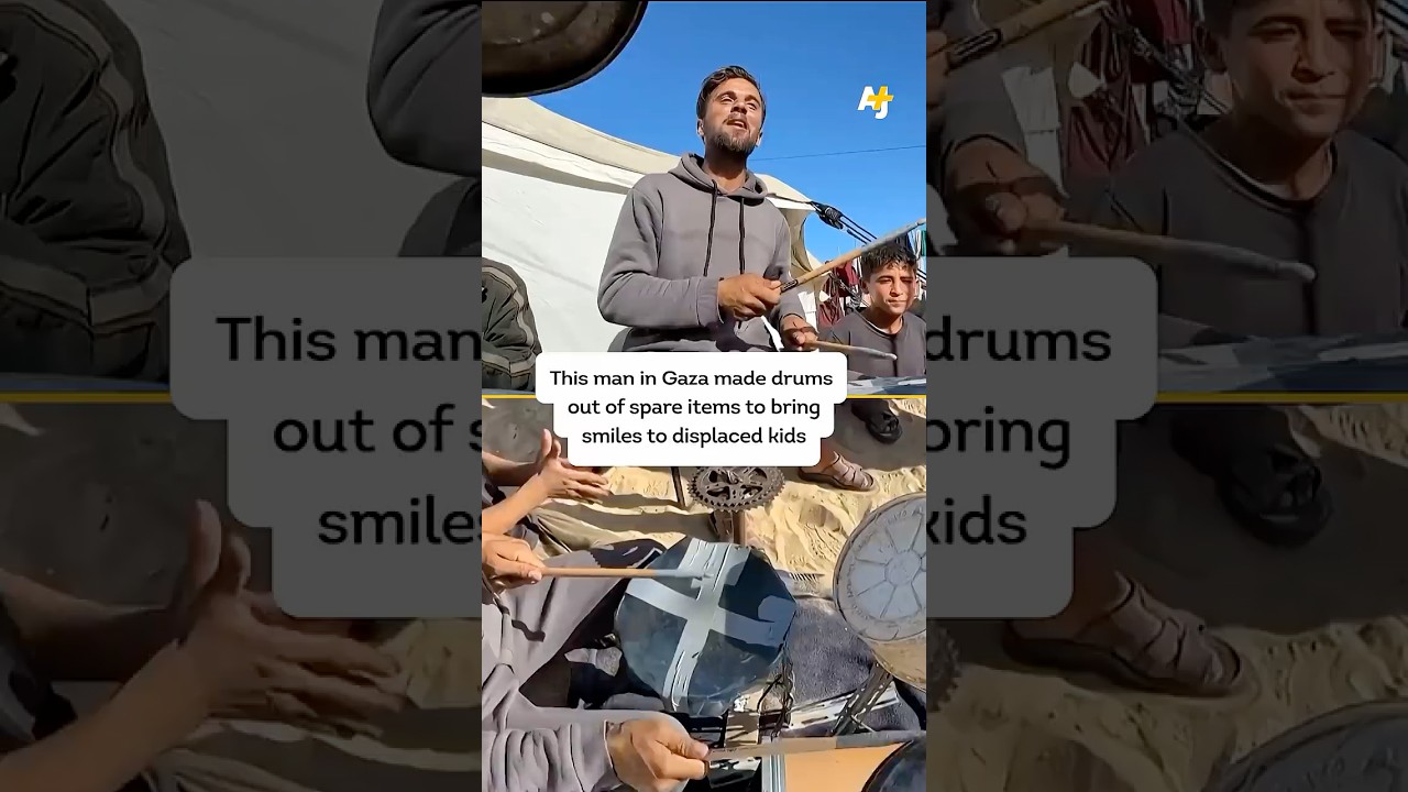 موسيقي من غزة يحوّل الأدوات المنزلية إلى طبول
