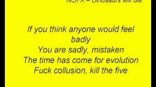 Vignette de la vidéo "NOFX - Dinosaurs will die (Lyrics)"