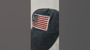 American Flag Bling Crystal Accented Hat
