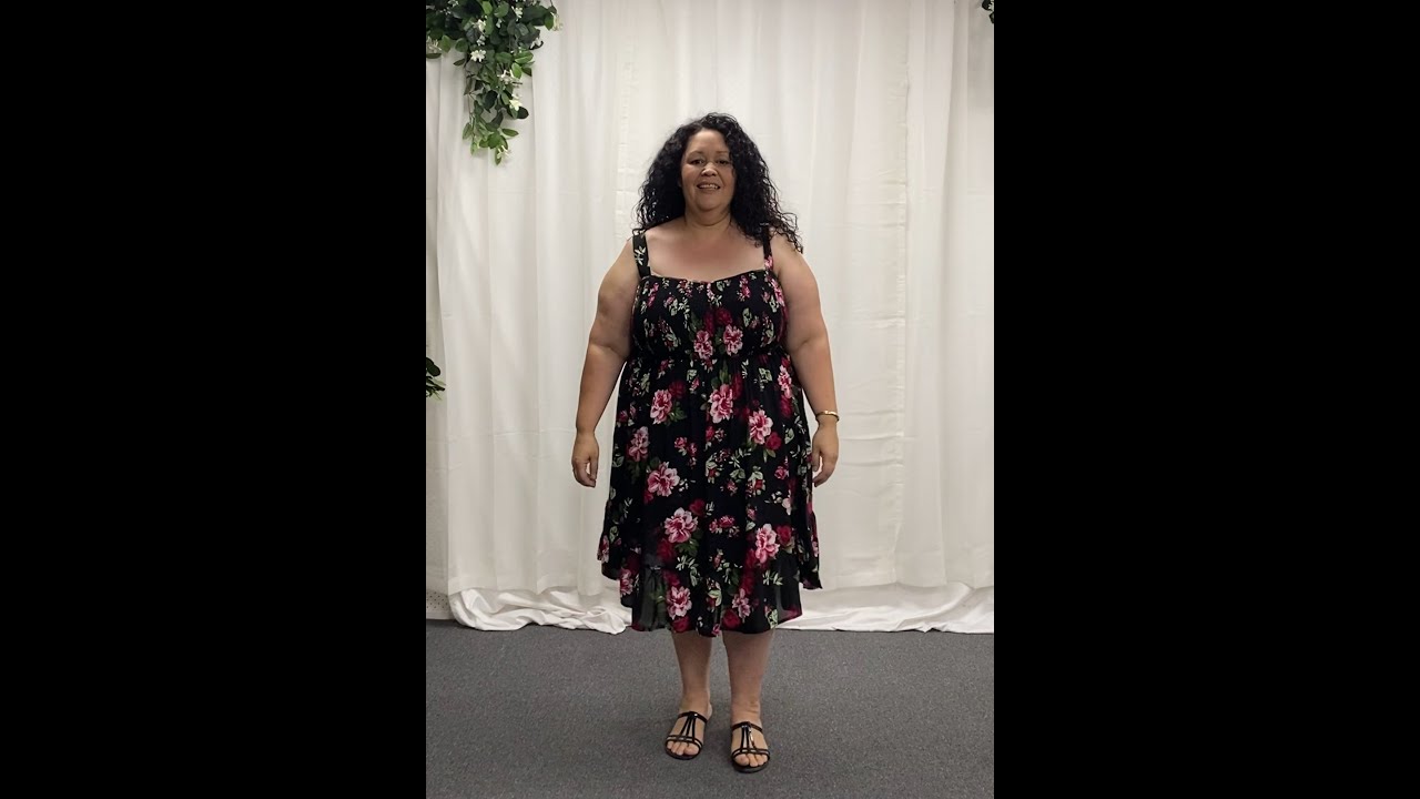 Sweetheart Black Floral Dress - CF5363B