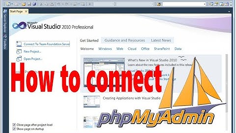 Visual Studio 2010 To Connect phpMyAdmin Database