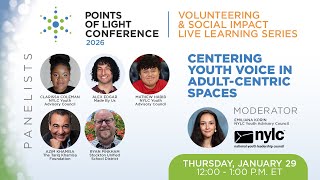Centering Youth Voice in Adult-Centric Spaces
Young people have the insight, passion, and lived experience to lead meaningful change—yet too often their voices are excluded from decisions that directly affect their lives. In this dynamic session, we explore what it truly means to center youth voice in traditionally adult-centric spaces such as nonprofit leadership, school boards, policymaking, and community planning.
In this webinar, we unpack the challenges and opportunities of shared leadership with youth. Through powerful examples and practical strategies, participants learn how to authentically engage young people as equal partners in decision-making, shift adult mindsets and structures to make space for youth leadership, and create environments where intergenerational collaboration thrives.
Whether you are an educator, nonprofit professional, policy leader, or advocate, this session offers fresh insights and actionable tools for transforming your space into one that uplifts and centers the voices of young people.
This conversation offered just a preview of the high-impact, skills-forward programming we’re bringing to the 2026 Points of Light Conference in Washington, D.C., this June 22-25.
We can’t wait to gather with you in D.C. https://www.pointsoflight.org/points-of-light-conference/ Centering Youth Voice in Adult-Centric Spaces