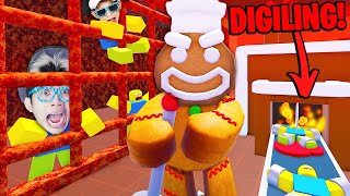 KABUR DARI MONSTER KUE PSIKOPET, LEWAT WC TOILET SAMPAI PACAR MUNTAH DI LEVEL 98 DI ROBLOX!!!