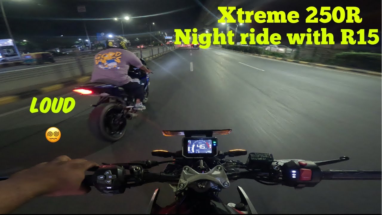 Hero Xtreme 250R Night Ride 🌙 with Yamaha R15 🔥 | Custom Exhaust Vibes by Sam Customz