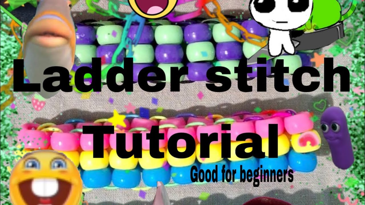 Ladder stitch Kandi tutorial! Good for beginners 