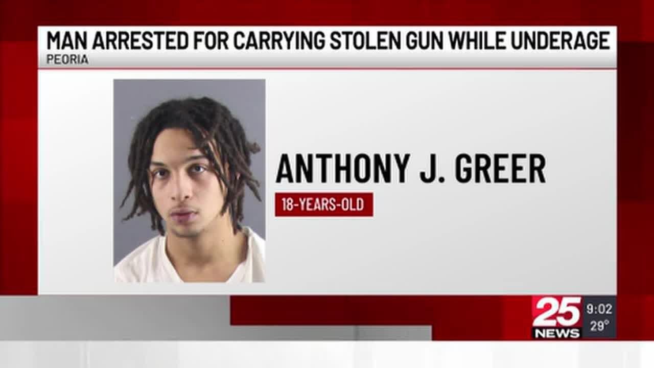 18-year-old arrested for carrying stolen weapon while underage in Peoria