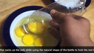 Separating 5 Egg Yolks with a Water Bottle