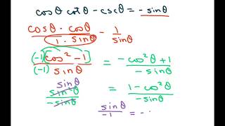 Prove Trig Identities Using Pythagorean Identities