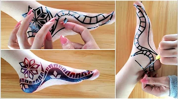 نقش حنه شرائط سودانية اشكال هندسية  غاية في الروعة use the tape to make this unique 😍 Sudanese Henna