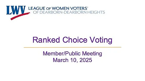 Meeting: Ranked Choice Voting