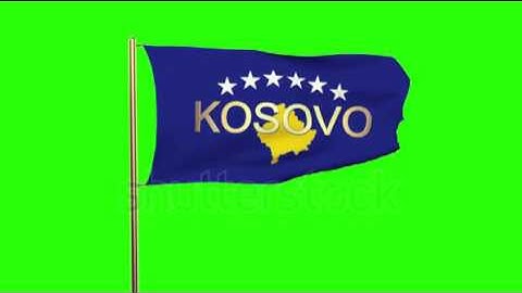 Kosovo flag with title waving in the wind. Looping sun rises style. Animation loop Stock video by