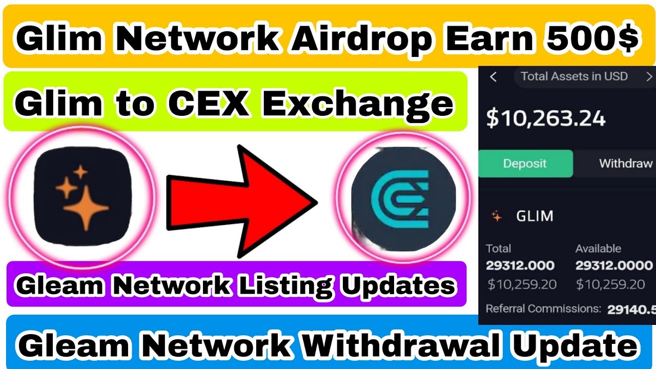 Glim Network Airdrop Earn 500$ || Glim Network Withdrawal || Glim Network listing CEX Exchange ||